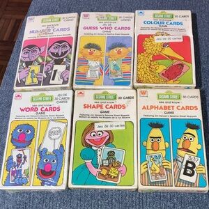 Vintage Sesame Street Educational Card Games Set - Multicolor